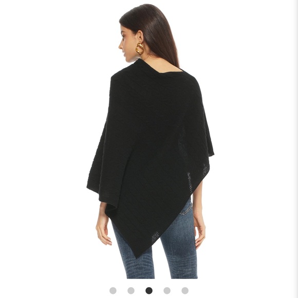 Pure Cashmere Cable Knit Poncho - Picture 2 of 11